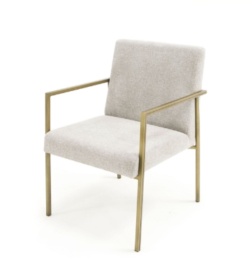 Picture of Modrest Burnham - Modern Light Grey & Brass Arm Dining Chair