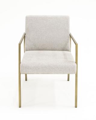 Picture of Modrest Burnham - Modern Light Grey & Brass Arm Dining Chair