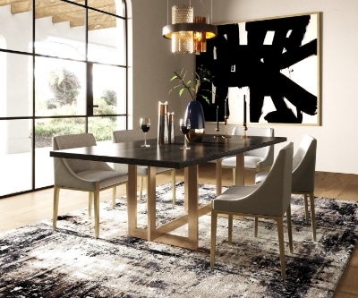 Picture of Modrest Fairview - Modern Grey & Brass Dining Chair