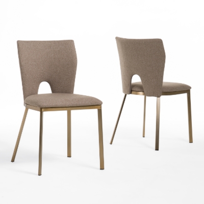 Picture of Modrest Burton - Modern Beige & Brass Dining Chair Set of 2