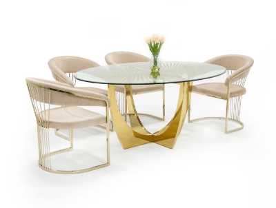 Picture of Modrest Chambers - Glass & Gold Dining Table