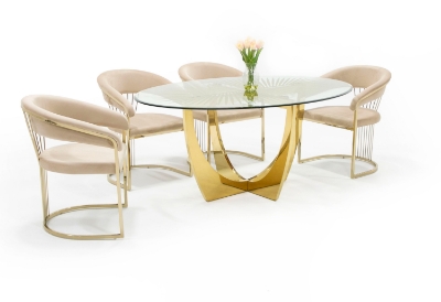 Picture of Modrest Chambers - Glass & Gold Dining Table