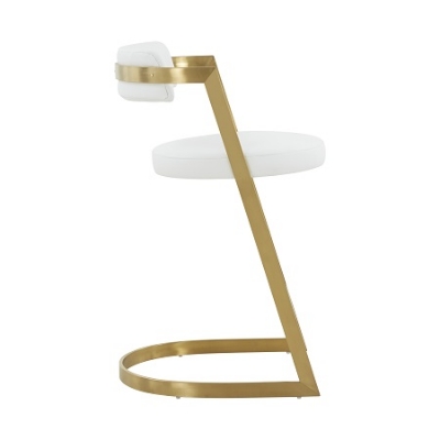 Picture of Modrest Shandra - White Leatherette & Gold Counter Stool