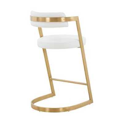 Picture of Modrest Shandra - White Leatherette & Gold Counter Stool