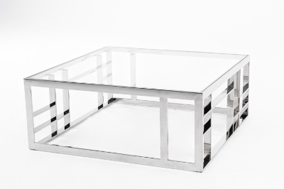 Picture of Modrest Stephen - Modern Glass & Stainless Steel Square Coffee Table 