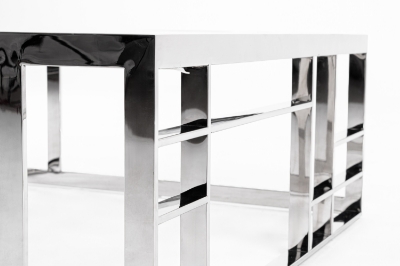 Picture of Modrest Stephen - Modern Glass & Stainless Steel Square Coffee Table 