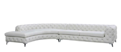 Picture of DIvani Casa Kohl - Contemporary White LAF Curved Shape Sectional Sofa w/ Chaise