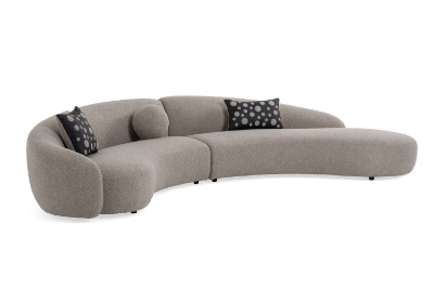 Picture of Divani Casa Allis - Glam Grey and Black Fabric Curved Sectional Sofa