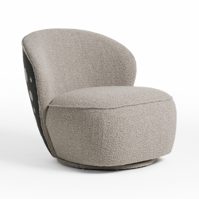 Picture of Divani Casa Allis - Glam Grey and Black Fabric Swivel Accent Chair 