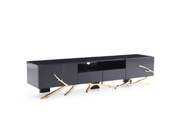 Picture of Modrest Legend Modern Black & Champagne Gold 87" TV Stand