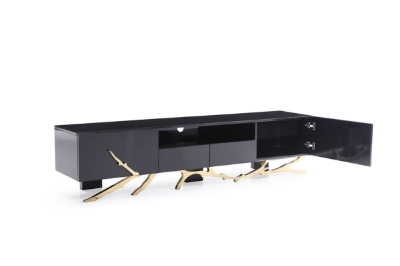 Picture of Modrest Legend Modern Black & Champagne Gold 87" TV Stand