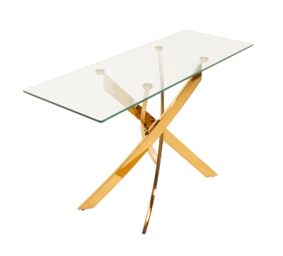 Picture of Modrest Pyrite Modern Glass and Gold Console Table