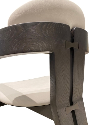 Picture of Modrest Thorne Light Grey and Dark Grey Arm Dining Chair