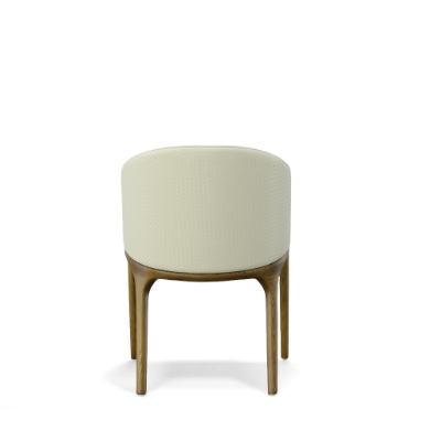 Picture of Modrest Lunde Cream Fabric and Walnut Arm Dining Chair