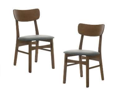 Picture of Modrest Castillo - Modern Walnut and  Grey Side Dining Chair (Set of 2)