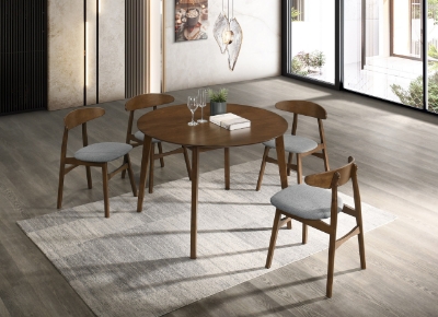 Picture of Modrest Castillo Modern Walnut Round Dining Table