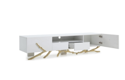 Picture of Modrest Legend - 87"-Wide Modern White Gold TV Stand