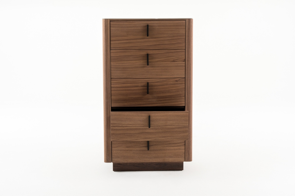 Picture of Modrest Chelton- Contemporary Walnut and White Ceramic Chest