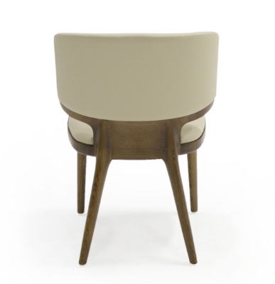 Picture of Modrest Stanley - Contemporary Beige Leatherette and Walnut Set of 2 Dining Chair