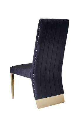 Picture of Modrest Keisha - Modern Black Velvet and Gold Dining Chair Set of 2