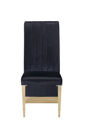 Picture of Modrest Keisha - Modern Black Velvet and Gold Dining Chair Set of 2