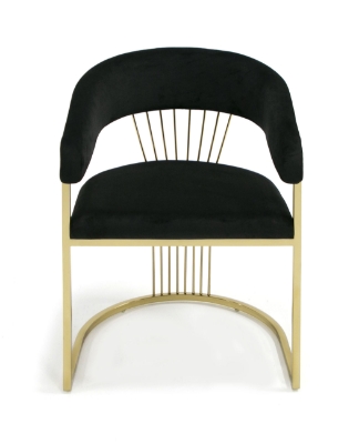 Picture of Modrest Linda - Modern Black Velvet and Gold Dining Chair