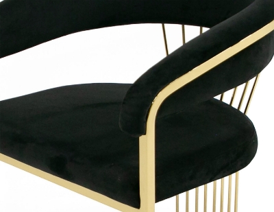 Picture of Modrest Linda - Modern Black Velvet and Gold Dining Chair