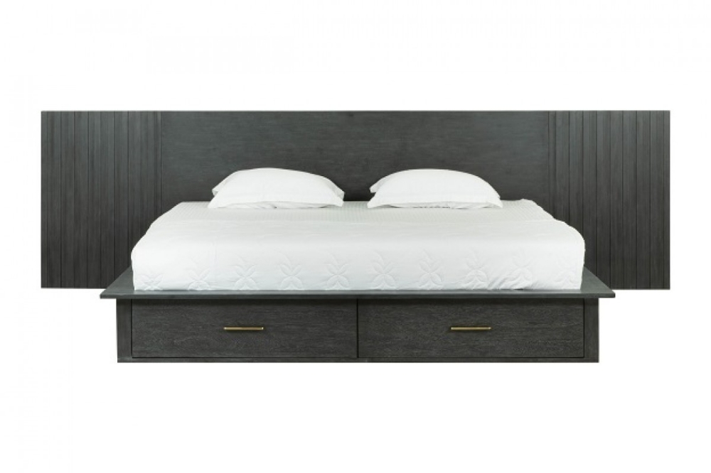 Picture of Modrest Manchester- Contemporary Platform Dark Grey Bed with Drawers