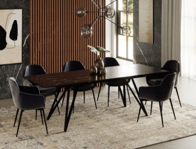 Picture of Modrest Bobby - Modern Black Ceramic Extendable Dining Table