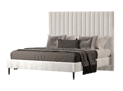 Picture of Modrest Hemlock - Contemporary White Fabric  Bed