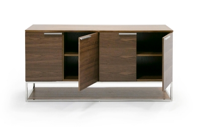 Picture of Modrest Heloise - Modern Walnut and Stainless Steel Buffet