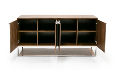 Picture of Modrest Heloise - Modern Walnut and Stainless Steel Buffet