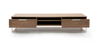 Picture of Modrest Heloise - Modern Walnut and Stainless Steel TV Stand