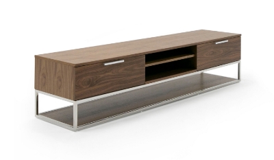 Picture of Modrest Heloise - Modern Walnut and Stainless Steel TV Stand