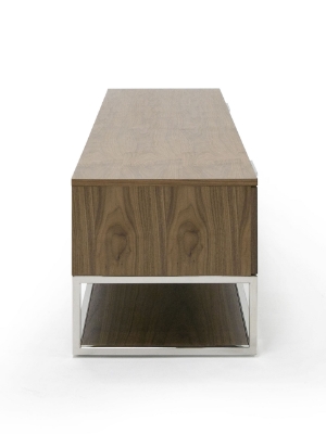 Picture of Modrest Heloise - Modern Walnut and Stainless Steel TV Stand