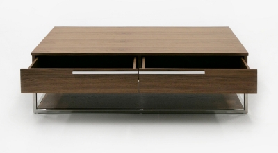 Picture of Modrest Heloise - Modern Walnut and Stainless Steel Coffee Table