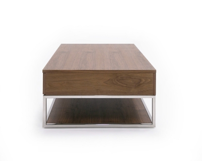 Picture of Modrest Heloise - Modern Walnut and Stainless Steel Coffee Table