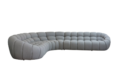 Picture of Divani Casa Yolonda - Modern Light Grey Curved Sectional Sofa