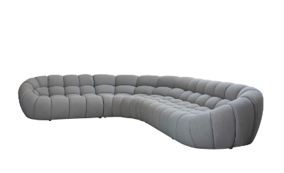 Picture of Divani Casa Yolonda - Modern Light Grey Curved Sectional Sofa