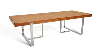 Picture of Modrest Pauline- Modern Walnut and Stainless Steel Dining Table