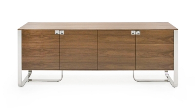 Picture of Modrest Pauline- Modern Walnut and Stainless Steel Sideboard Buffet