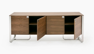 Picture of Modrest Pauline- Modern Walnut and Stainless Steel Sideboard Buffet