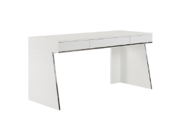 Picture of Modrest Chelsey- Modern White and Stainless Steel Desk