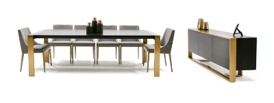 Picture of Modrest Fauna - Modern Wenge and Brass Dining Table