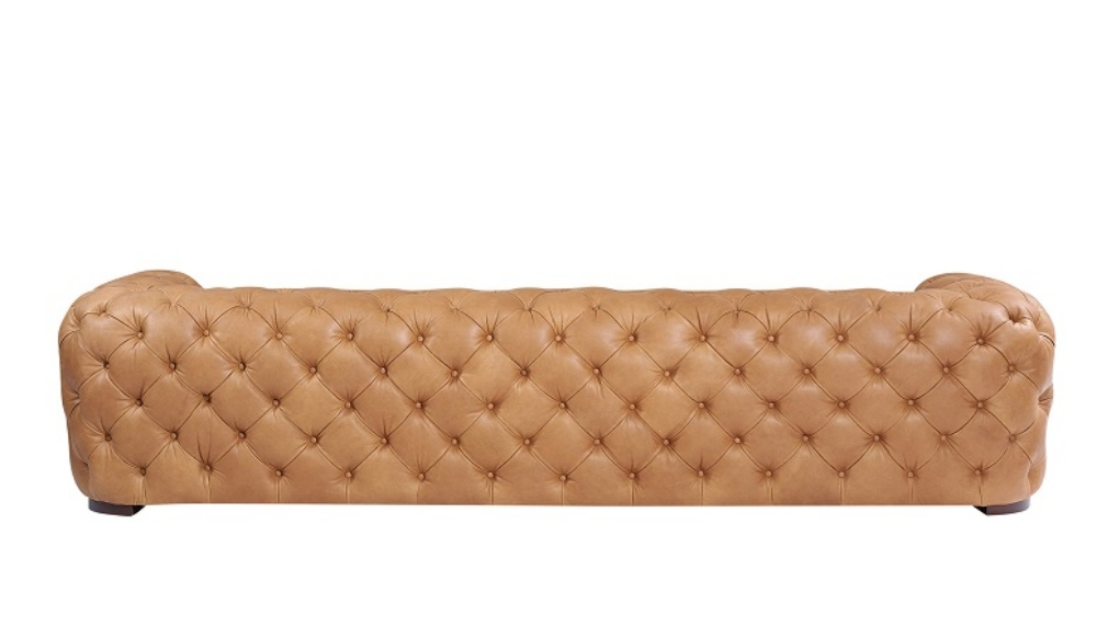 Picture of Divani Casa Dexter - Transitional Camel Full Italian Leather Tufted Sofa