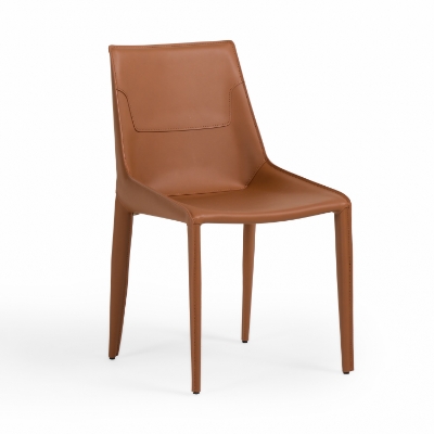 Picture of Modrest Halo - Modern Cognac Saddle Leather Dining Chair Set of Two