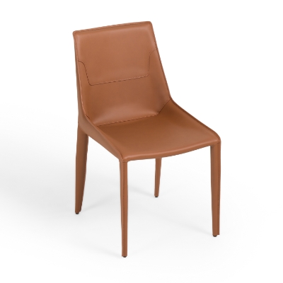 Picture of Modrest Halo - Modern Cognac Saddle Leather Dining Chair Set of Two