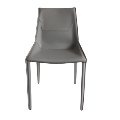 Picture of Modrest Halo - Modern Light Grey Saddle Leather Dining Chair Set of Two