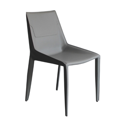 Picture of Modrest Halo - Modern Light Grey Saddle Leather Dining Chair Set of Two