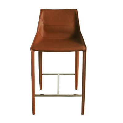 Picture of Modrest Halo - Modern Cognac Saddle Leather Counter Stool